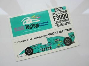 TOSTEM トステム Racing Team ALL JAPAN F3000 CHAMPIONSHIP SERIES 1993 ステッカー/デカール 自動車 バイク S46