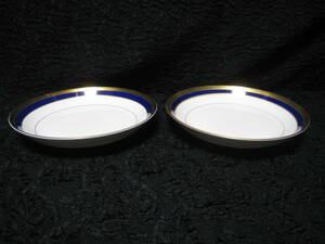 未使用 廃版 Mikasa NARUMI ナルミ LORENZO ボーンチャイナ 深皿 ボール スープ 19.8cm 2枚 洋食 金彩 箱無