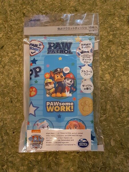 【新品】パウパトロール 虫よけ ウェットティッシュ 15枚入 1セット