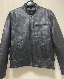 GENUINE LEATHERシングルライダース 42 ライナー付き本革