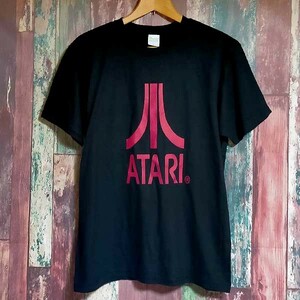 送込　 ATARI スティーブジョブズ　富士山ロゴ　アタリ　半袖Tシャツ　黒　Lサイズ