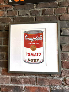 アンディ・ウォーホル　アートフレーム（Campbell's Soup）　木製額付き　絵画ポスター　アンディ ウォーホール ■ アメリカン雑貨