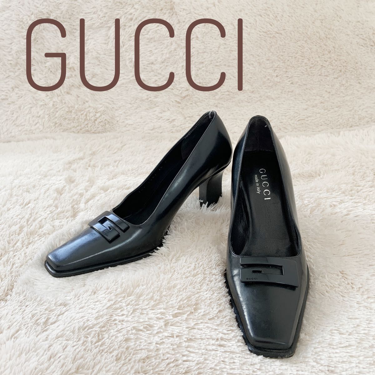 GUCCI パンプス 黒 未使用 専用靴袋つき|PayPayフリマ