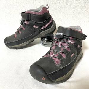 【美品】KEEN TARGHEE MID WP 1020130 キーン キッズスニーカー　WATERPROOF アウトドア　19.5cm ブラック　黒　＊E