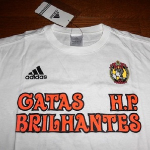 adidas アディダス GATAS BRILHANTES H.P.ガッタス ブリリャンチス エイチピー Tシャツ WH L 日本製 紙タグ付未使用品 ハロプロ フットサルの画像3