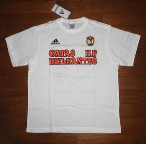 adidas アディダス GATAS BRILHANTES H.P.ガッタス ブリリャンチス エイチピー Tシャツ WH L 日本製 紙タグ付未使用品 ハロプロ フットサル