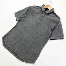 UU ☆ UNIQLO × UNDERCOVER グレー ブラック 切替えデザイン◎ ポロシャツ メンズ S スタイリッシュ ユニクロ アンダーカバー■S1561_画像1