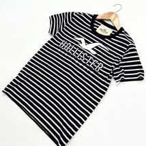 HOLLISTER ☆ 爽やかな定番◎ ブラック ホワイト ボーダー Tシャツ メンズ XS 春夏 スタイリッシュ アメカジ ストリート ホリスター■S1580_画像1