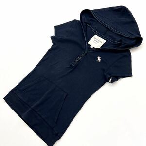 Abercrombie&Fitch ☆ インナー使い◎ オシャレ◎ 半袖 Tシャツ パーカー ネイビー M 定番 大人カジュアル アウトドア キャンプ■S1696