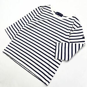 SAINT JAMES ☆ 絶対的定番◎ ボーダー ネイビー ホワイト 七分袖 Tシャツ ホワイト ネイビー XS 大人カジュアル セントジェームス■AJ217