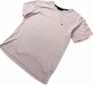 TOMMY HILFIGER ☆ 背面プリント◎ 半袖 Tシャツ 淡い ピンク XL オシャレ◎ 定番 アメカジ ストリート 古着MIX トミーヒルフィガー■I268