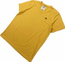 Abercrombie&Fitch ☆ シンプル 淡いカラー◎ 半袖 Vネック Tシャツ イエロー XL アメカジ ストリート 古着 アバクロンビー&フィッチ■I263_画像1