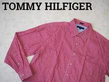 ☆送料無料☆ TOMMY HILFIGER トミーヒルフィガー USA直輸入 古着 長袖 ストライプ 胸ポケット付き レギュラーフィット シャツ メンズ 17_画像1