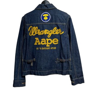 e- Ape bai A Bathing Ape × Wrangler AAPE BY A BATHING APE×Wrangler JACKET Logo embroidery Denim jacket 8071000109965