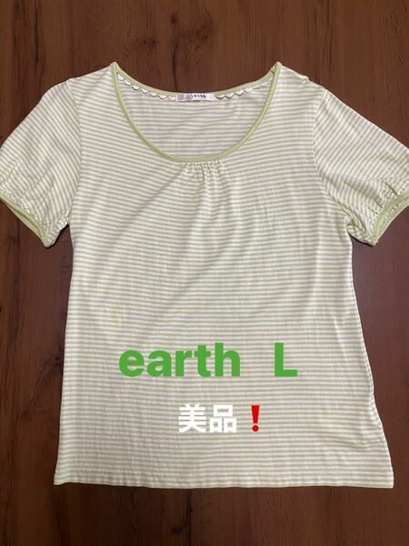 earth L ボーダーTシャツ トップス 半袖