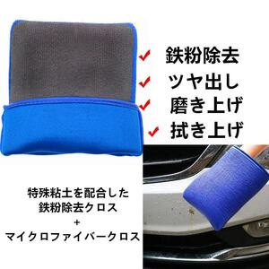 洗車グッズ 洗車タオル ファイバークロス マイクロ 厚め 手袋仕様 洗車 鉄粉除去 虫 水垢 除去 クレイタオル ツヤ出し