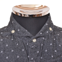 〇471703 Design Tshirts Store graniph グラニフ ○ラウンドカラー 長袖 シャツ ニットポケット サイズS メンズ グレー ドット_画像4