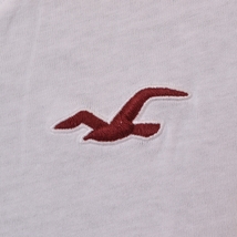 〇465546 HOLLISTER ホリスター ○Vネック 半袖 Tシャツ ワンポイントロゴ刺繍 サイズL メンズ ホワイト_画像5