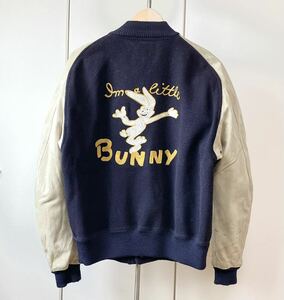 ★40s - 50s ビンテージ BUNNY チェーン刺繍 スタジャン Size38相当★