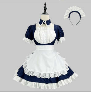 [ ream ] One-piece made clothes Lolita an educational institution festival Halloween festival Event pannier navy blue color costume play clothes 