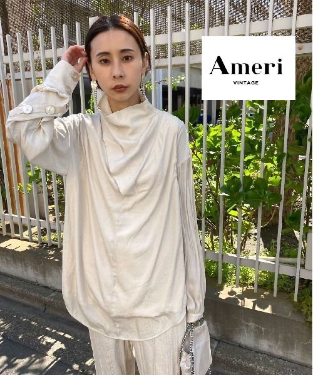 AMERI】 PENTAGON NECK FOLD HEM DRESS｜PayPayフリマ