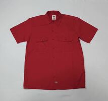 Dickies ディッキーズ // 半袖 ワークシャツ (赤) サイズ M_画像1