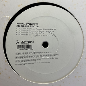 Mental Overdrive / Diskodans (Remixes) [Smalltown Supersound STS 101 12] Prins Thomas・Bjrn Torske