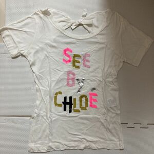 SEE BY CHLOEシーバイクロエ/ロゴ入り半袖Tシャツ/カットソー/サイズ38