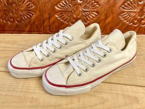 ★☆80s!USA!希少レア!コンバース ALL STAR 生成り 7 25.5cm converse オールスター ホワイト 白 チャック ビンテージ 235☆★