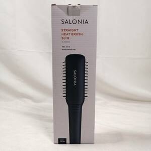 SALONIA サロニア ストレートヒートブラシ スリム ネイビー ヘアアイロン ヘアーアイロン 家電 美容 SL-012NVS 中古 a08770