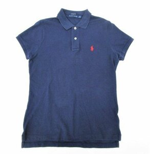 [ same day shipping ] RALPH LAUREN THE SKINNY POLO Ralph Lauren lady's tops polo-shirt short sleeves . origin Logo navy blue navy M 371