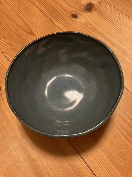 未使用品　手づくり　小鉢　青　陶器　中鉢　練習　金継ぎ　送料無料