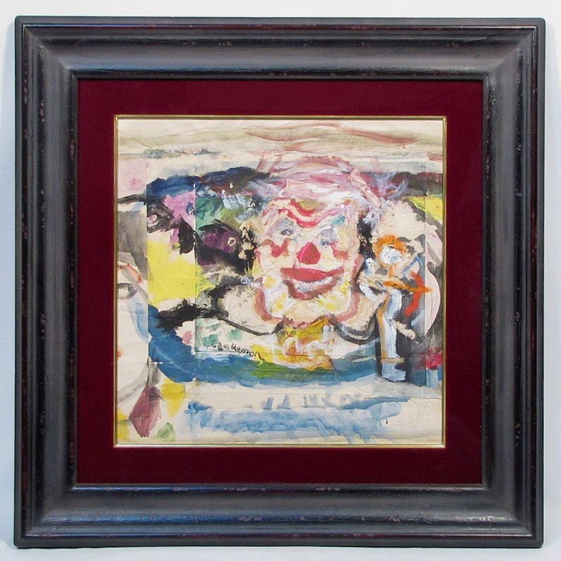 2021年激安 80年代 ビンテージ 1985年 1985年 作者不明 ピエロ 絵画
