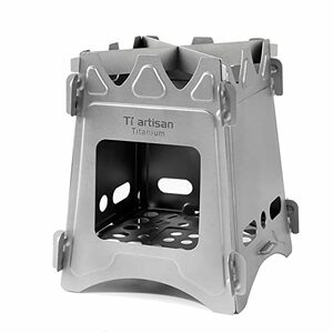 Ti artisan チタン薪ストーブアウトドアキャンプバーベキュー用の軽量ポータブルアルコールストーブ