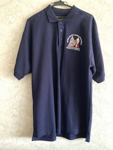 695★MARINE SECURITY GUARD DETACHMENT ポロシャツ ★紺 サイズXL パナマ購入 ミリタリー コレクションアイテム