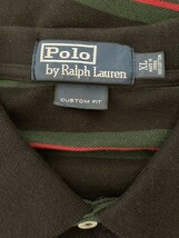 692★POLO RALPH LAUREN ラルフローレン ポロシャツ CUSTOM FIT★黒 緑 赤ライン サイズXL USA購入_画像4