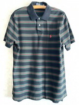 692★POLO RALPH LAUREN ラルフローレン ポロシャツ CUSTOM FIT★黒 緑 赤ライン サイズXL USA購入_画像1