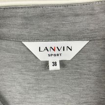 美品 LANVIN sport ランバン ゴルフウェア ビジューボタン スタンドカラー 半袖ミニワンピース レディース グレー サイズ38*DC102_画像5