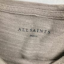 美品 ALLSAINTS オールセインツ 部分刺繍 クルーネック 半袖Tシャツ カットソー トップス メンズ ブラウン 茶色 サイズS*DC434_画像5