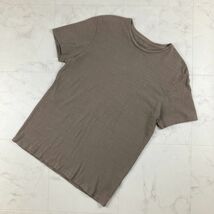 美品 ALLSAINTS オールセインツ 部分刺繍 クルーネック 半袖Tシャツ カットソー トップス メンズ ブラウン 茶色 サイズS*DC434_画像1