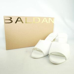 BALDAN バルダン 37 23.5~24.0 ミュール サンダル ヒール レザー 白 ホワイト 箱付き/DC135