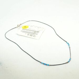  new goods unused necklace silver metal fittings beads blue blue gray @SC121