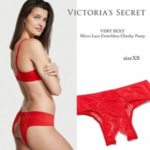 【新品】ヴィクトリアシークレット レースクロッチレスチーキーショーツ／Victoria's Secret セクシーランジェリー オープンクロッチ