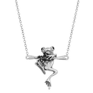 ネックレス カエル 蛙 フロッグ シルバー かわいい 3D ハンドメイド ヴィンテージ 動物 ネックレス 女性 アンティーク #C198-40