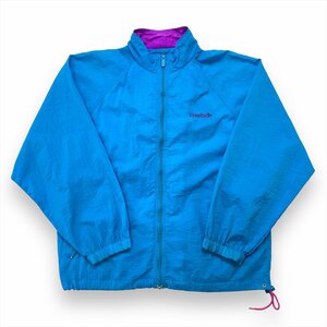 リーボック ジャケット ブルー REEBOK 古着 メンズ M フード付き ラグラン レトロ 90s