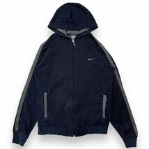 ナイキ パーカー ネイビー NIKE 古着 メンズ L メッシュ スポーツ_画像1