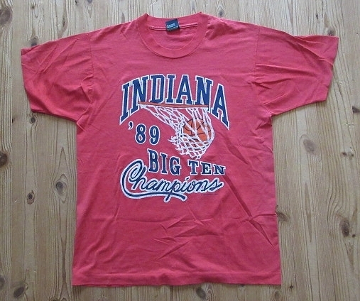 80s 1989 米国製 SCREEN STARS BEST スクリーンスターズ Tシャツ　サイズＬ　INDIANA 1989 BIG TEN