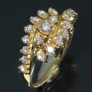  Mikimoto MIKIMOTO кольцо diamond 0.52ctpave кольцо 12 номер K18YG E0162