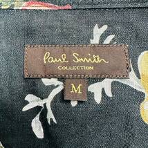 ポールスミスコレクション 【最高の艶感】 Paul Smith COLLECTION 　シャツ　花柄　リネン100%　M相当　黒　長袖_画像6