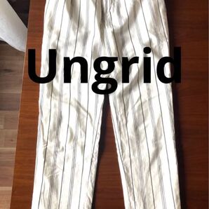 Ungrid アングリッド ストライプテーパードパンツ Mサイズ 裏地あり